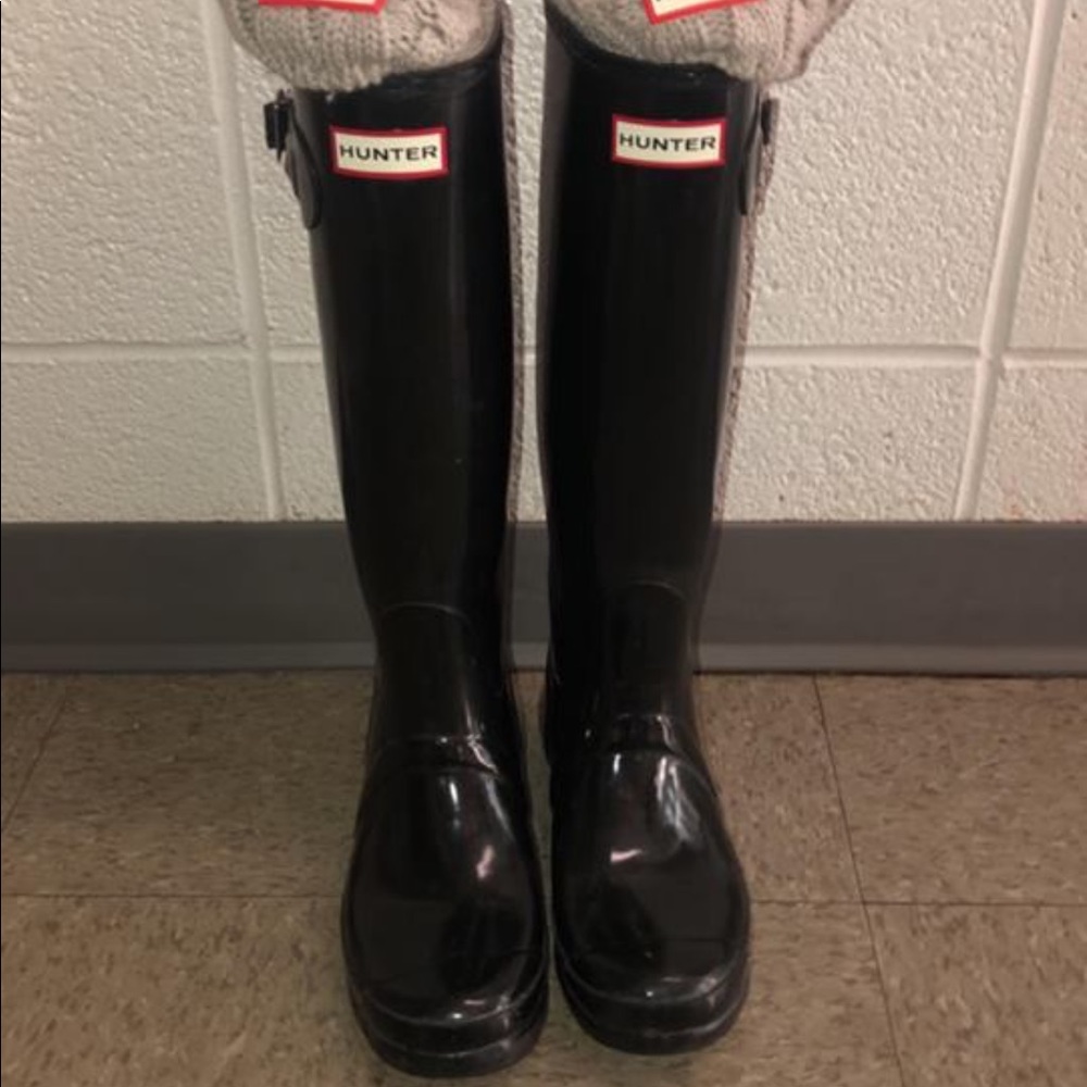 Black Gloss Hunter Boots